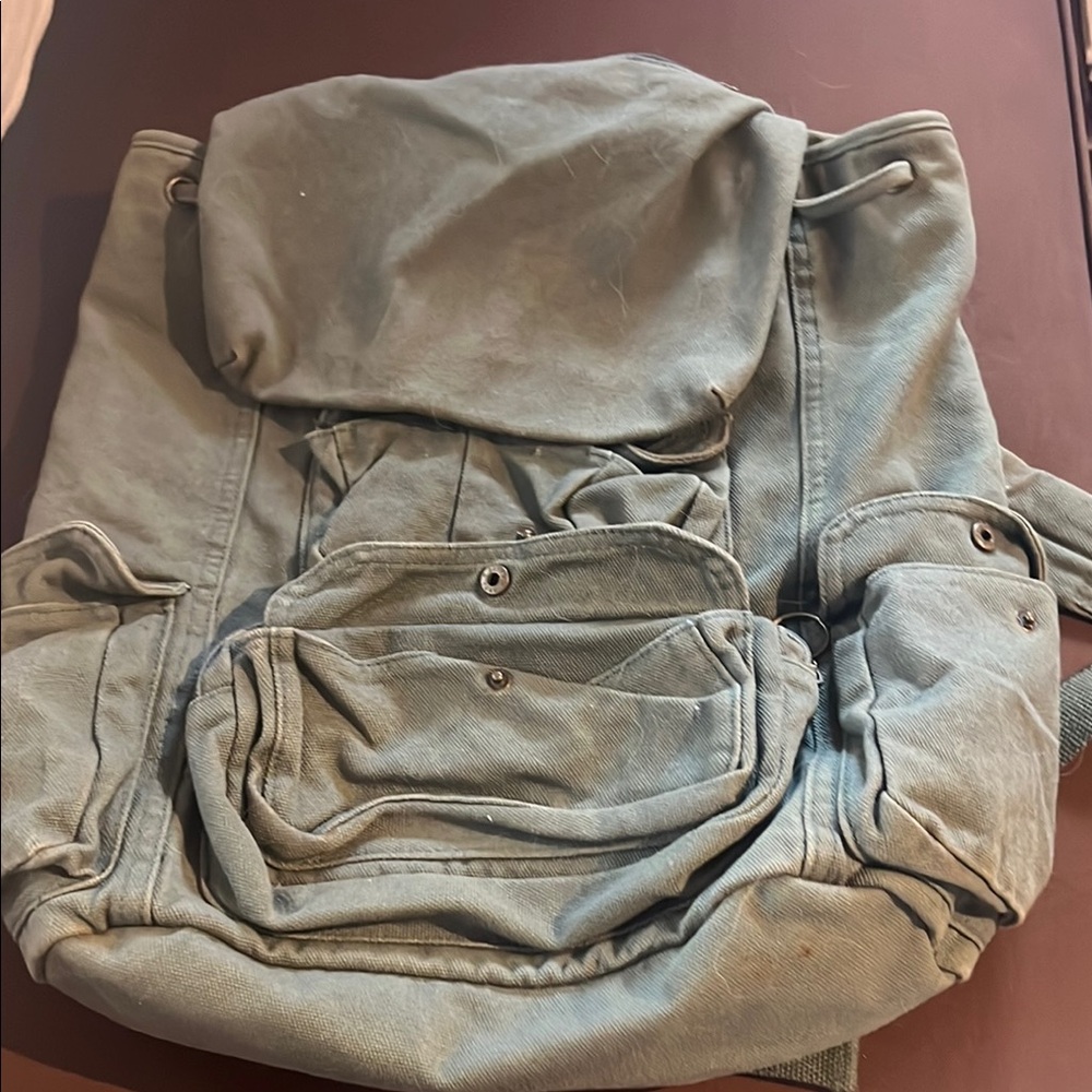 Urban Outfitters BDG Green Canvas Backpack with Adjustable Straps